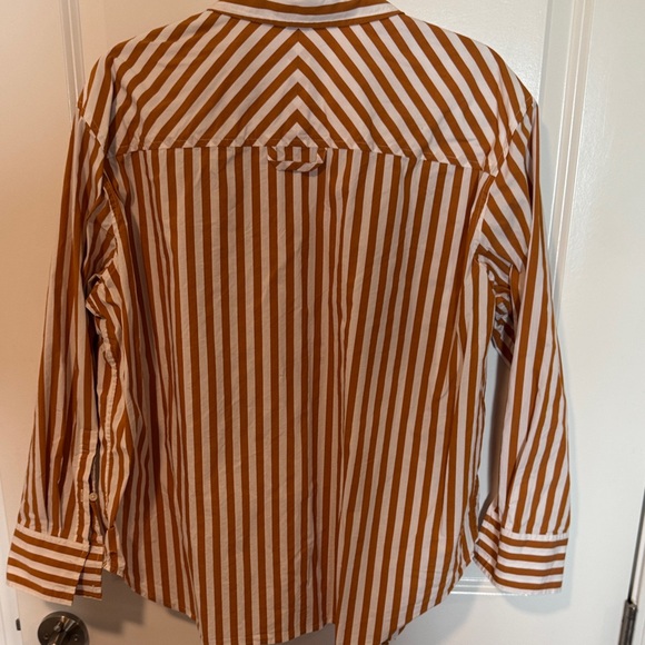 AYR Women's Orange Striped Blouse - Picture 5 of 6